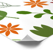 Skandinavisches Muster für Flora und Fauna Poster (Ecke)