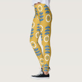 Skandinavisches Muster für stilisierte Blume Leggings (Links)