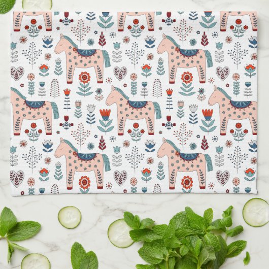 Skandinavisches Muster Geschirrtuch (Gefaltet)