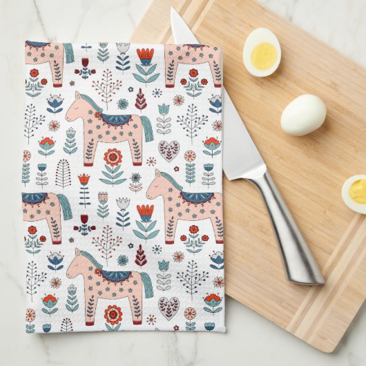 Skandinavisches Muster Geschirrtuch (Viertel Falte)