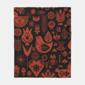 Skandinavisches Muster Kunst Fleecedecke (Vorderseite)