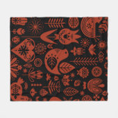 Skandinavisches Muster Kunst Fleecedecke (Vorderseite (Horizontal))