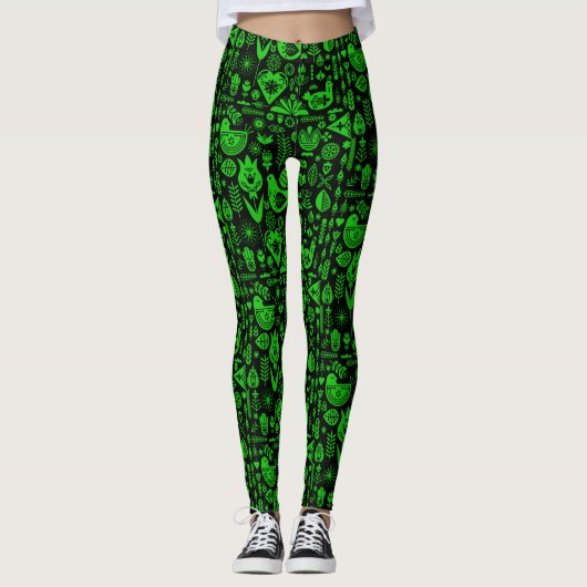 Skandinavisches Muster Kunst Leggings (Vorderseite)
