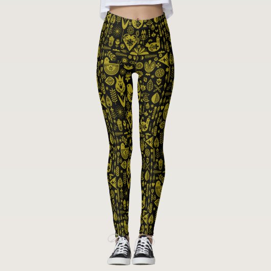 Skandinavisches Muster Kunst Leggings (Vorderseite)