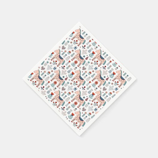 Skandinavisches Muster Serviette (Ecke)
