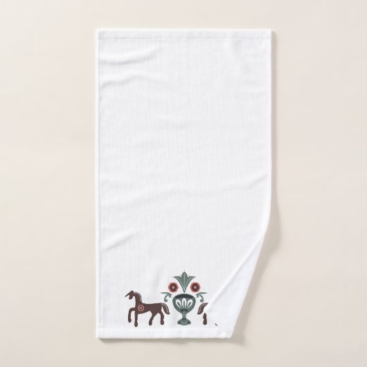 Skandinavisches Musterpferd Badhandtuch Set (Handtuch)