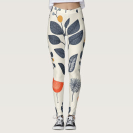 🌿 skandinavisches Naturmotiv mit Vogel🐦 Leggings