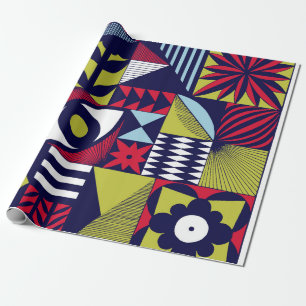 Skandinavisches oder Retro- Grafikmuster. Hand- Geschenkpapier