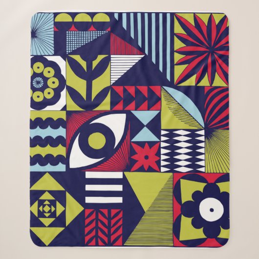 Skandinavisches oder Retrostil grafisches Muster. Sherpadecke (Vorderseite)