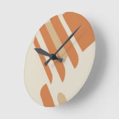 Skandinavisches Orange & Cream Geometric Runde Wanduhr (Winkel)