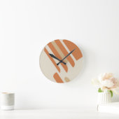 Skandinavisches Orange & Cream Geometric Runde Wanduhr (Zuhause)