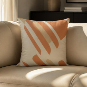 Skandinavisches Orange & Cream Geometric Throw Kis Kissen