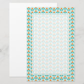 Skandinavisches Orangenmuster Briefpapier (Vorne/Hinten)