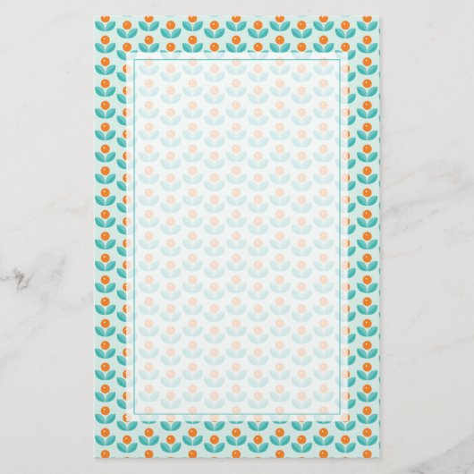 Skandinavisches Orangenmuster Briefpapier (Vorderseite)