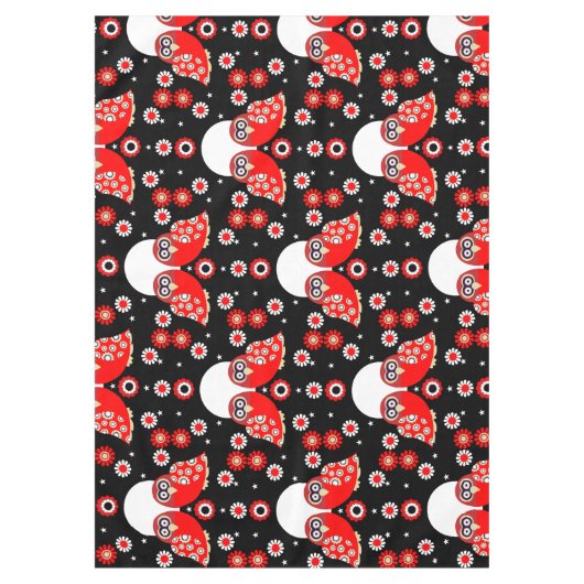 Skandinavisches Owl Folk Art Tableclout Tischdecke (Vorderseite)