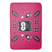 Skandinavisches Owl Folkloregeschenk Badematte (Vorderseite Vertikal)