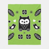 Skandinavisches Owl Folkloregeschenk Fleecedecke (Vorderseite)