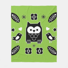 Skandinavisches Owl Folkloregeschenk Fleecedecke