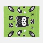 Skandinavisches Owl Folkloregeschenk Fleecedecke (Vorderseite (Horizontal))