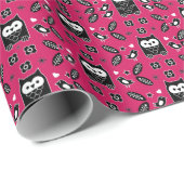 Skandinavisches Owl Folkloregeschenk Geschenkpapier (Rolleneckpunkt)