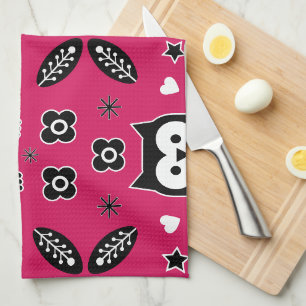 Skandinavisches Owl Folkloregeschenk Geschirrtuch