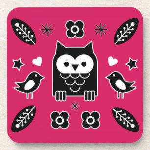 Skandinavisches Owl Folkloregeschenk Getränkeuntersetzer