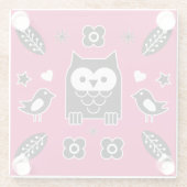 Skandinavisches Owl Folkloregeschenk Glasuntersetzer (Rückseite)