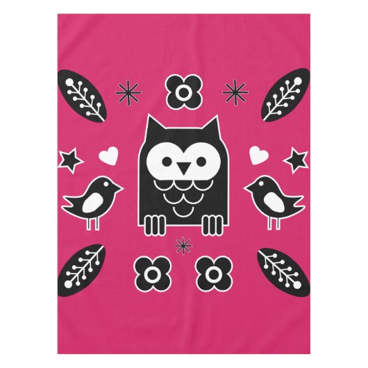 Skandinavisches Owl Folkloregeschenk Tischdecke (Vorderseite)