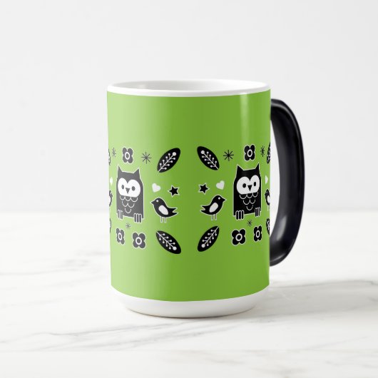 Skandinavisches Owl Folkloregeschenk Verwandlungstasse (VorderseiteRechts)