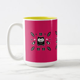 Skandinavisches Owl Folkloregeschenk Zweifarbige Tasse