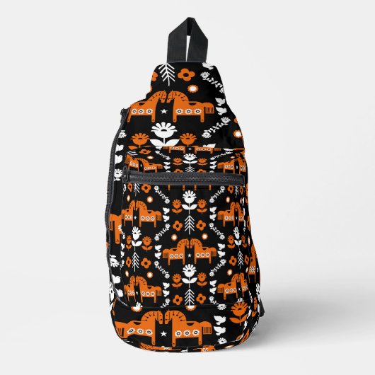 Skandinavisches Pferdervolk Crossbody Bag (Vorderseite)