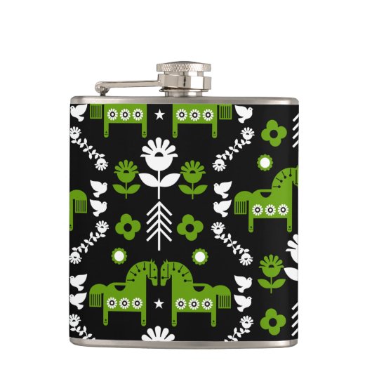 Skandinavisches Pferdervolk Flachmann (Vorderseite)