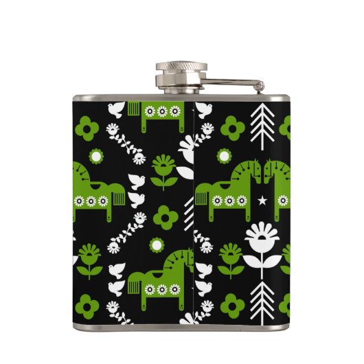 Skandinavisches Pferdervolk Flachmann (Rückseite)