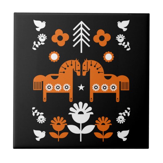 Skandinavisches Pferdervolk Fliese (Vorderseite)