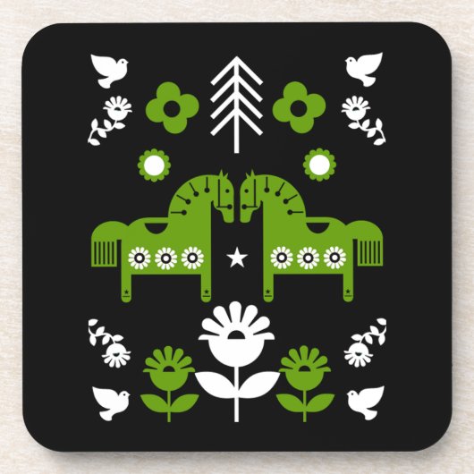 Skandinavisches Pferdervolk Getränkeuntersetzer (Vorderseite)