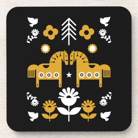 Skandinavisches Pferdervolk Getränkeuntersetzer (Vorderseite)