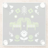 Skandinavisches Pferdervolk Glasuntersetzer (Rückseite)