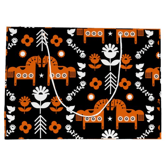 Skandinavisches Pferdervolk Große Geschenktüte (Rückseite)