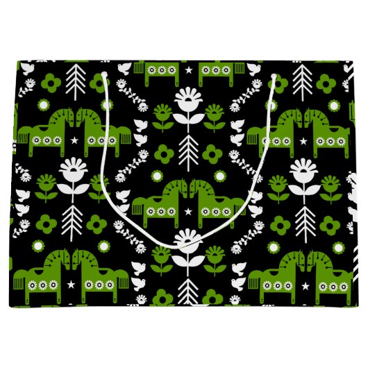 Skandinavisches Pferdervolk Große Geschenktüte (Vorderseite)