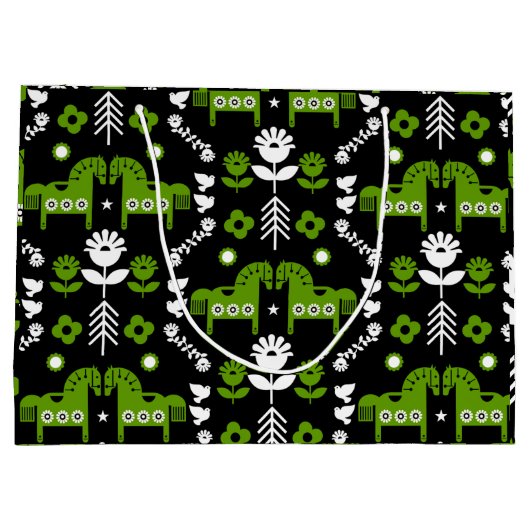 Skandinavisches Pferdervolk Große Geschenktüte (Rückseite)