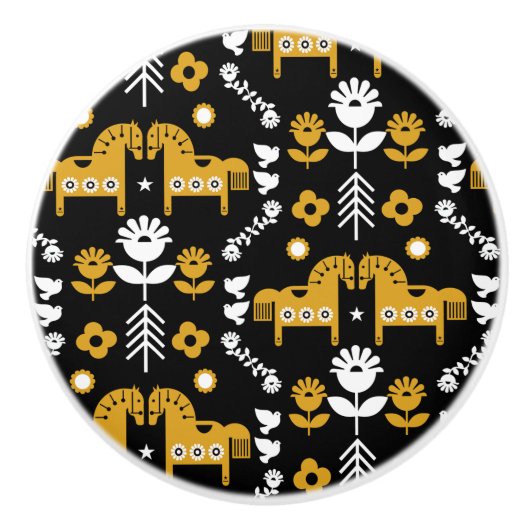 Skandinavisches Pferdervolk Keramikknauf (Vorderseite)