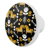 Skandinavisches Pferdervolk Keramikknauf (Rechts)