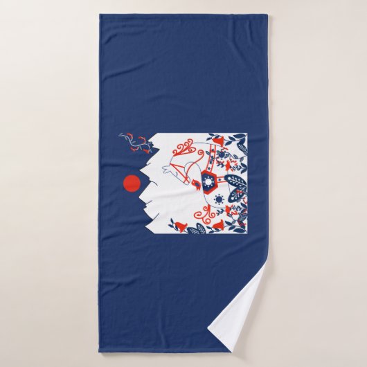 Skandinavisches Pferdervolk Kunstgeschenke Badehandtuch (Badehandtuch)