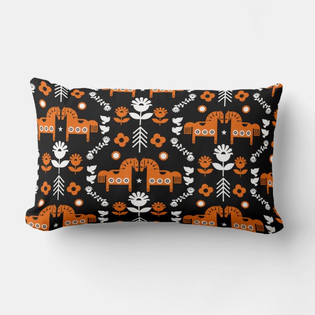 Skandinavisches Pferdervolk Lendenkissen (Vorderseite)