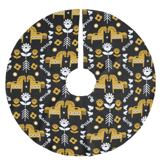 Skandinavisches Pferdervolk Polyester Weihnachtsbaumdecke (Vorderseite)