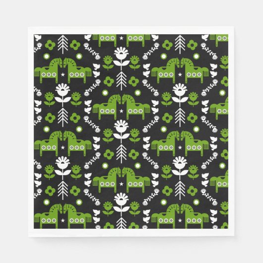 Skandinavisches Pferdervolk Serviette (Vorderseite)