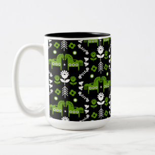 Skandinavisches Pferdervolk Zweifarbige Tasse