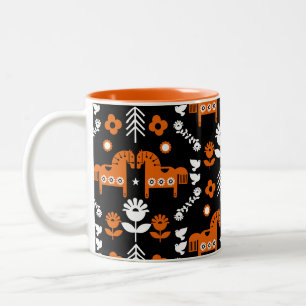 Skandinavisches Pferdervolk Zweifarbige Tasse