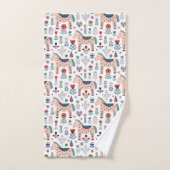 Skandinavisches PferdeVolkskunst-Muster Badhandtuch Set (Handtuch)