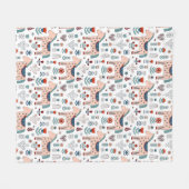 Skandinavisches PferdeVolkskunst-Muster Fleecedecke (Vorderseite (Horizontal))